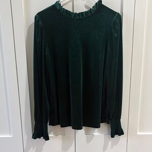 Elegant Green Velvet Women's Top